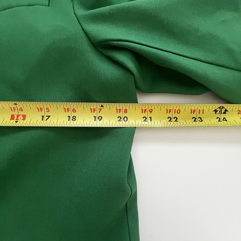 Womens Green Pant Suit Set Large Wide Leg Blazer Office Career Business Chic - Picture 7 of 12